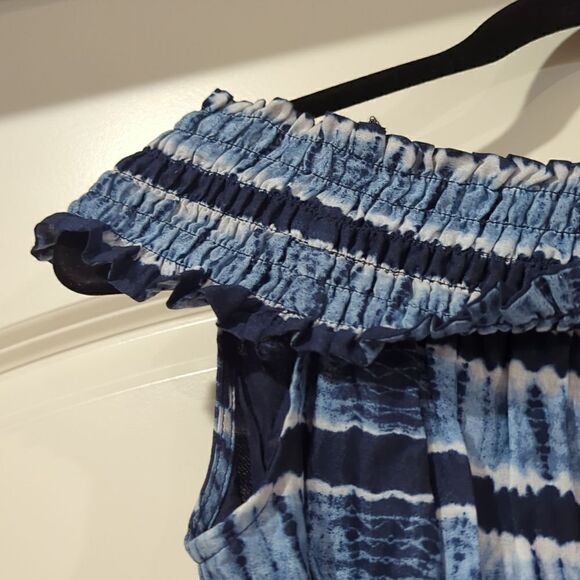 NWT Michael Michael Kors Blue Off the Shoulder Midi Dress - Picture 3 of 7